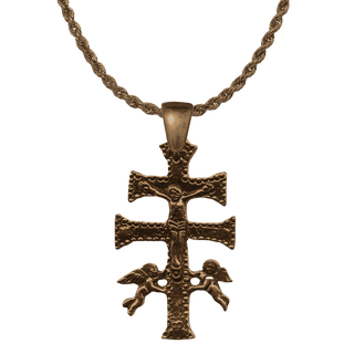Vintage Bronze Large Caravaca Cross, 18th Century