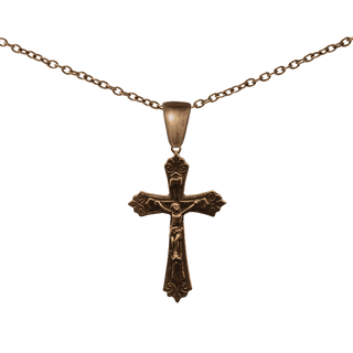 Vintage Bronze Points and Scrolls Crucifix