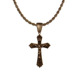 Vintage Bronze Points and Scrolls Crucifix