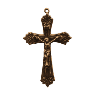 Vintage Bronze Points and Scrolls Crucifix