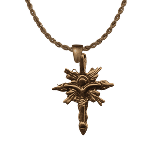 Vintage Bronze Rayed Balkan Crucifix, 4th Century