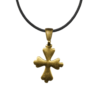 Vintage Yellow Bronze Simple Old Coptic Cross