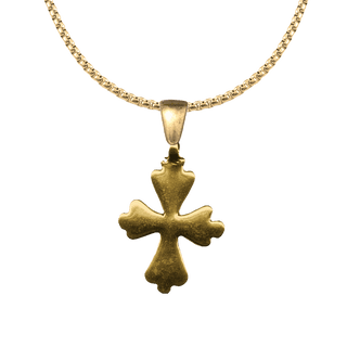 Vintage Yellow Bronze Simple Old Coptic Cross