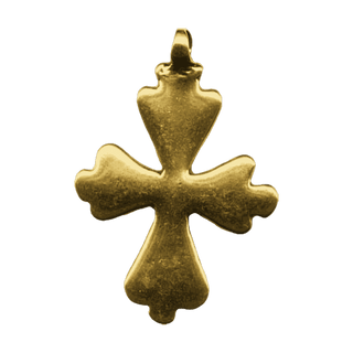 Vintage Yellow Bronze Simple Old Coptic Cross