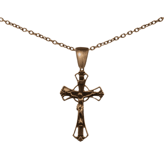 Vintage Bronze Open Circle Crucifix