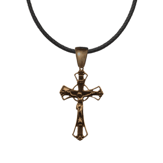 Vintage Bronze Open Circle Crucifix