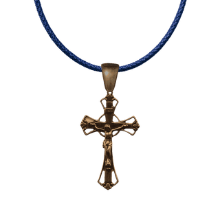 Vintage Bronze Open Circle Crucifix