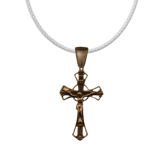 Vintage Bronze Open Circle Crucifix