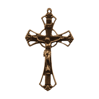 Vintage Bronze Open Circle Crucifix