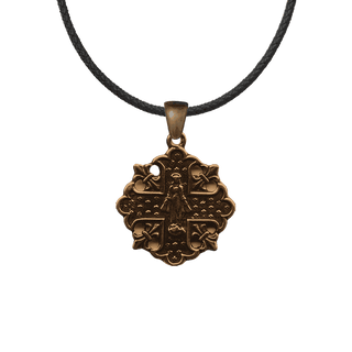 Vintage Bronze Virgin Mary Cross Medal