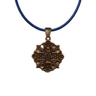 Vintage Bronze Virgin Mary Cross Medal