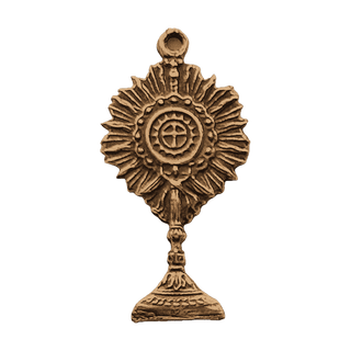Vintage Bronze Small Monstrance Medal