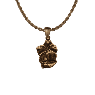 Vintage Bronze Flower and St. Anthony Medal