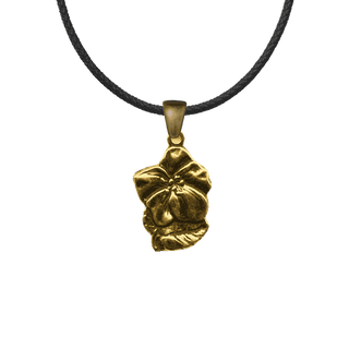 Vintage Yellow Bronze Flower and St. Anthony Medal