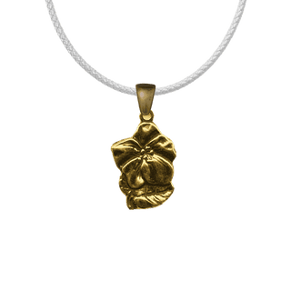 Vintage Yellow Bronze Flower and St. Anthony Medal