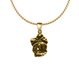 Vintage Yellow Bronze Flower and St. Anthony Medal