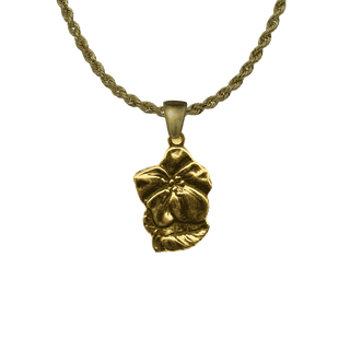 Vintage Yellow Bronze Flower and St. Anthony Medal