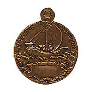 Vintage Bronze St. George and the Ship Medal — reverse