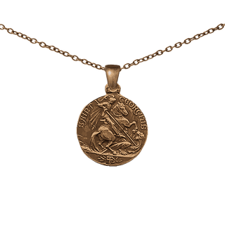 Vintage Bronze St. George and Ancient Sailing Ship Medal