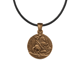 Vintage Bronze St. George and Ancient Sailing Ship Medal
