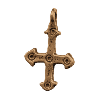 Vintage Bronze Small Coptic Cross of the Five Wounds