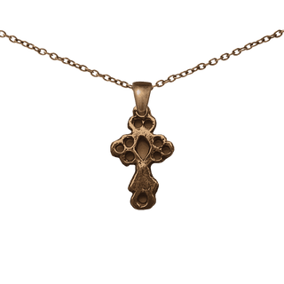Vintage Bronze Small Pierced Cross, 18th C Latin American