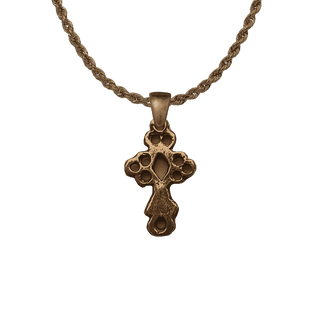 Vintage Bronze Small Pierced Cross, 18th C Latin American