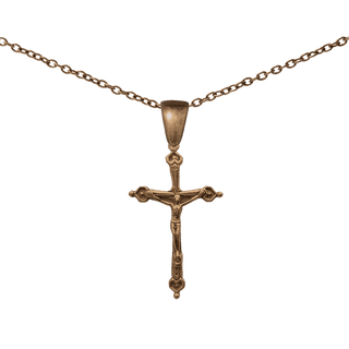 Vintage Bronze Four Hearts Crucifix