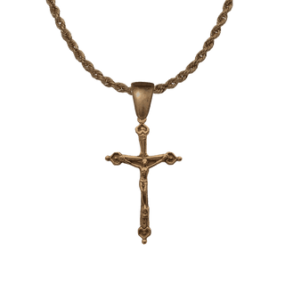 Vintage Bronze Four Hearts Crucifix