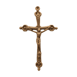 Vintage Bronze Four Hearts Crucifix