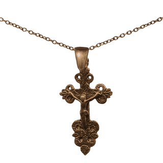 Vintage Bronze Child's Crucifix, 18th Century Latin American