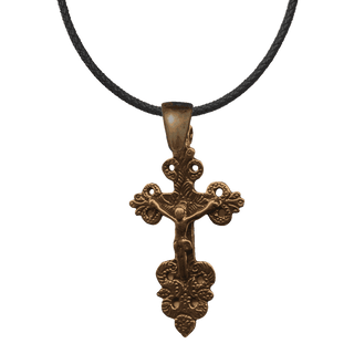 Vintage Bronze Child's Crucifix, 18th Century Latin American