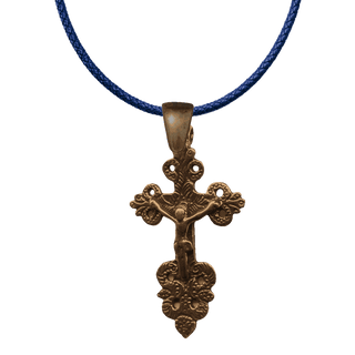 Vintage Bronze Child's Crucifix, 18th Century Latin American