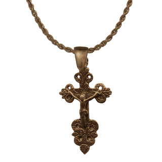 Vintage Bronze Child's Crucifix, 18th Century Latin American