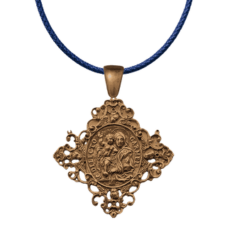 Vintage Bronze Dilecto Carmeli Pendant, Madonna and Child