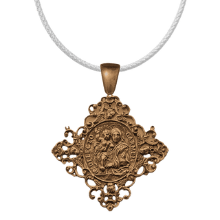 Vintage Bronze Dilecto Carmeli Pendant, Madonna and Child