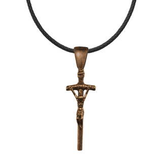 Vintage Bronze Papal Crucifix, Large