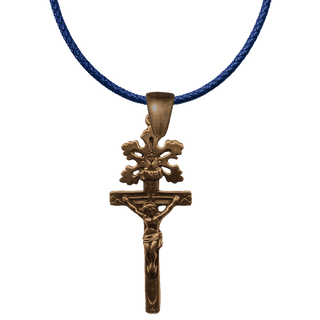 Vintage Bronze Radiant Rays Crucifix with INRI Scroll