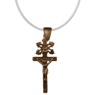 Vintage Bronze Radiant Rays Crucifix with INRI Scroll