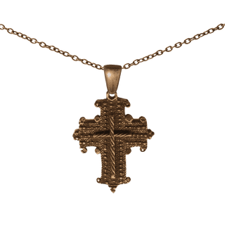 Vintage Bronze Coptic Cross with Inner Cross