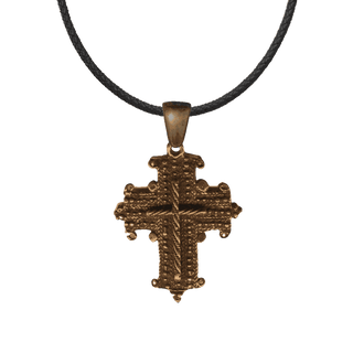 Vintage Bronze Coptic Cross with Inner Cross