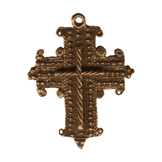 Vintage Bronze Coptic Cross with Inner Cross