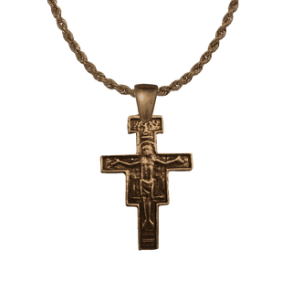 Vintage Bronze San Damiano Crucifix, Large