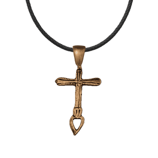 Vintage Bronze Mexican Cross with Open Heart