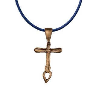 Vintage Bronze Mexican Cross with Open Heart