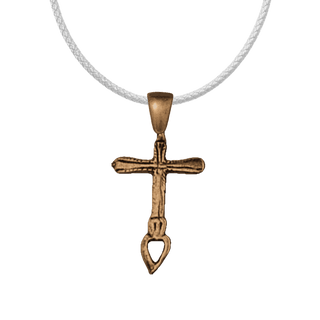 Vintage Bronze Mexican Cross with Open Heart