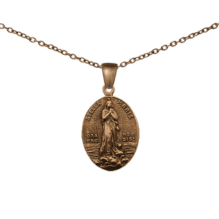 Vintage Bronze Stella Maris Medal, Oval