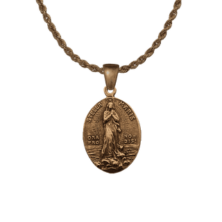 Vintage Bronze Stella Maris Medal, Oval