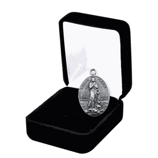 Vintage Sterling Silver Stella Maris Medal, Oval