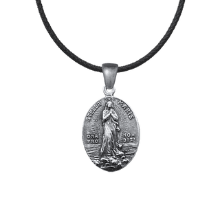 Vintage Sterling Silver Stella Maris Medal, Oval